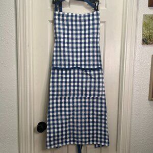Cupcakes‎ & Cashmere Gingham Apron with Pockets Adjustable Neck Blue White NWOT